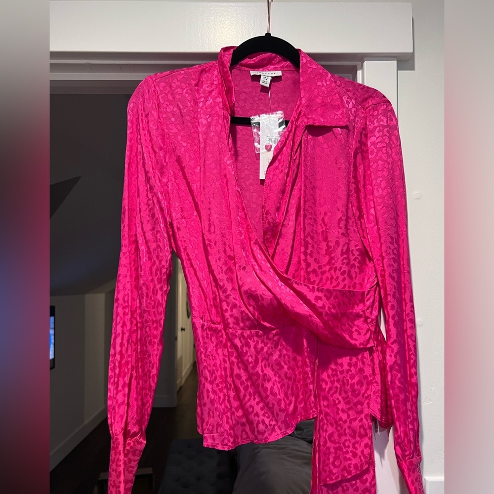 Hot pink Topshop blouse
